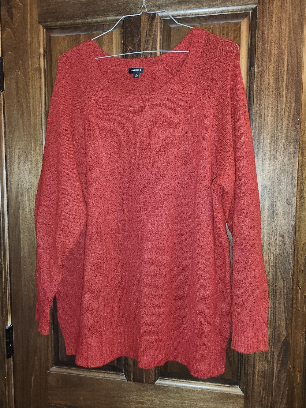 torrid Red Vegan Cashmere Crewneck Knit Sweater Size 3 Equivalent to 22/24